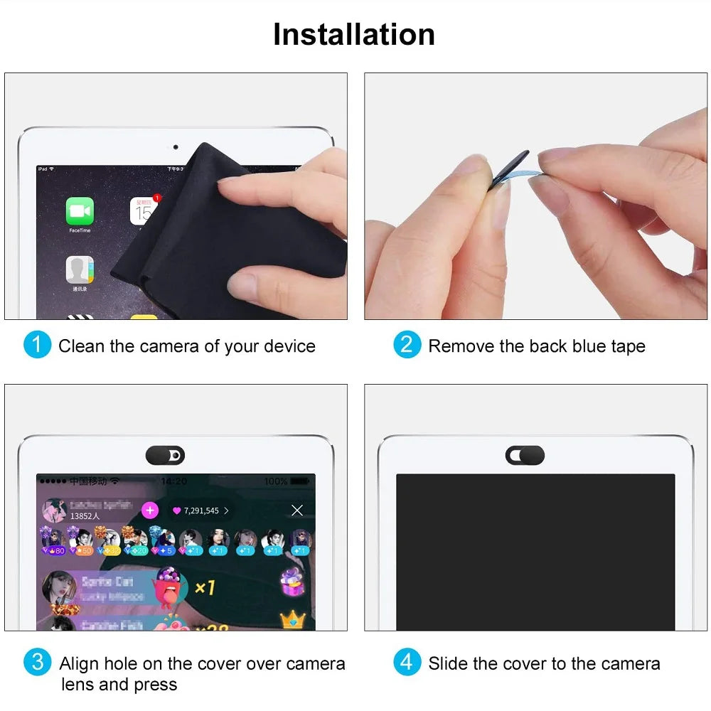Webcam Cover Sticker mit Slider (3er Set)
