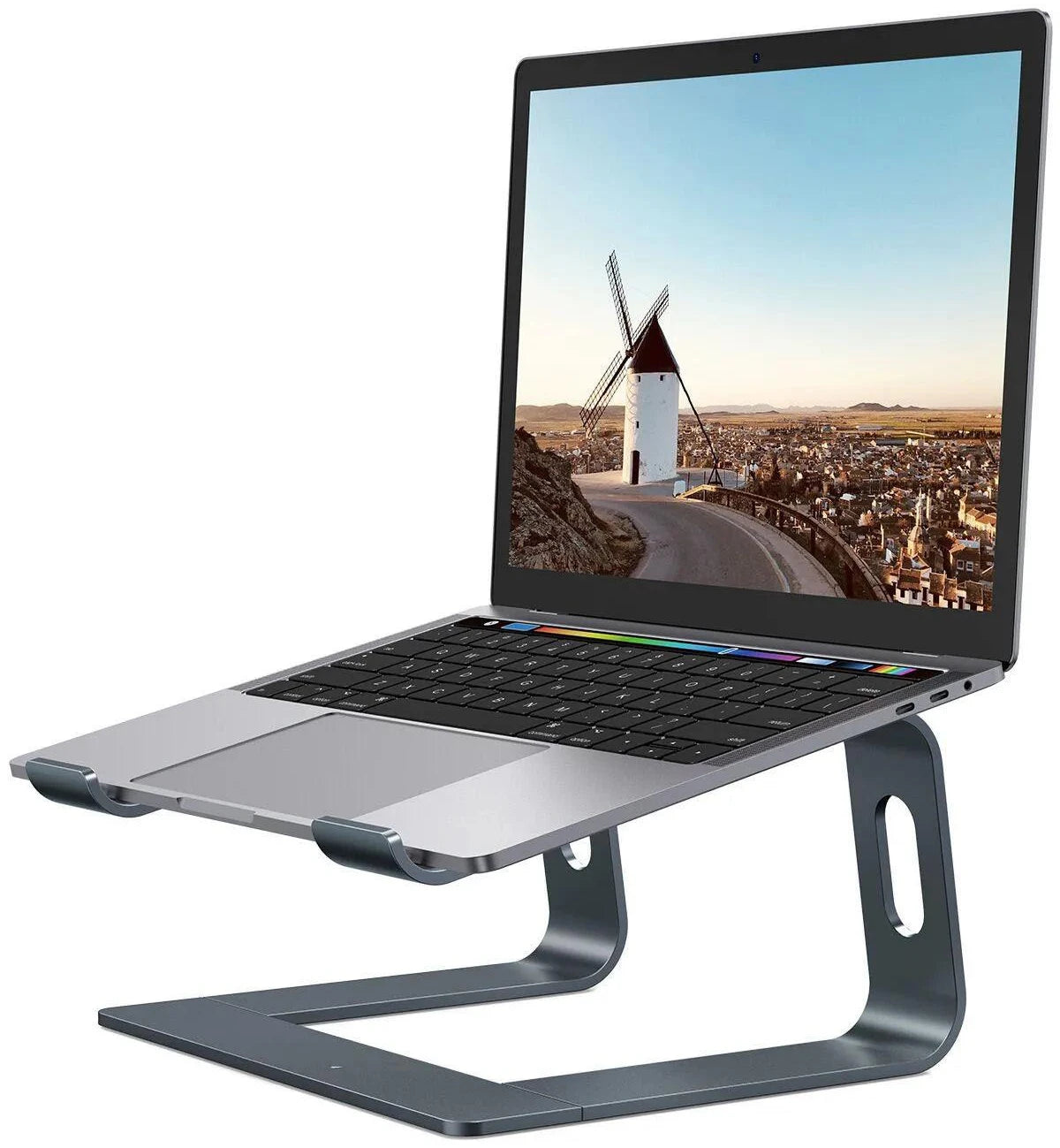 Laptop stand with passive cooling aluminum light