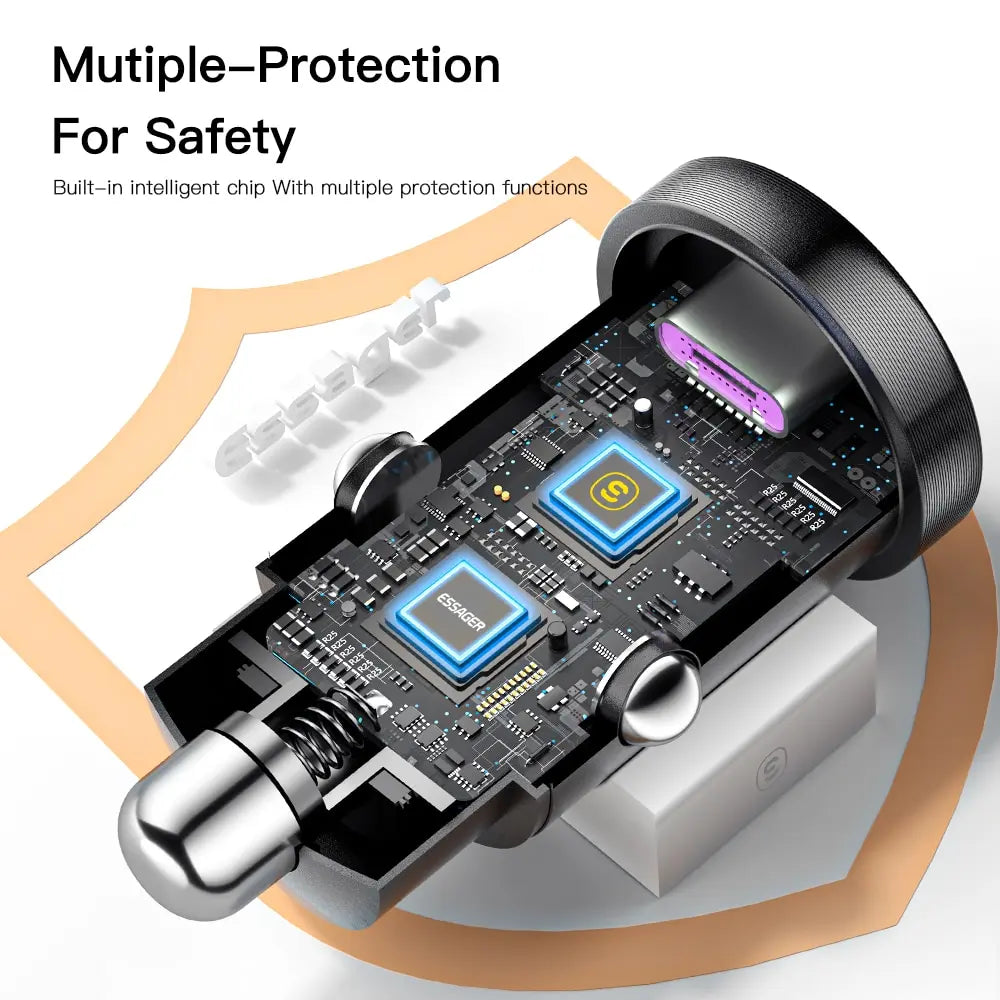 Essager 30W Auto Ladegerät USB-A + USB-A