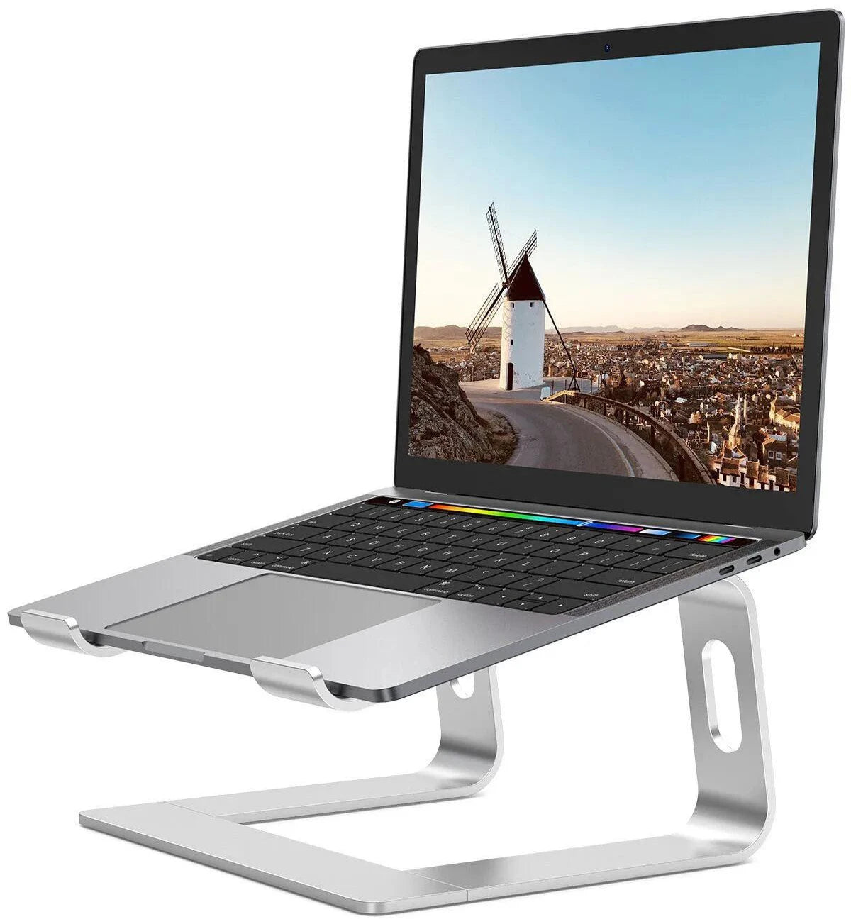 Laptop stand with passive cooling aluminum light