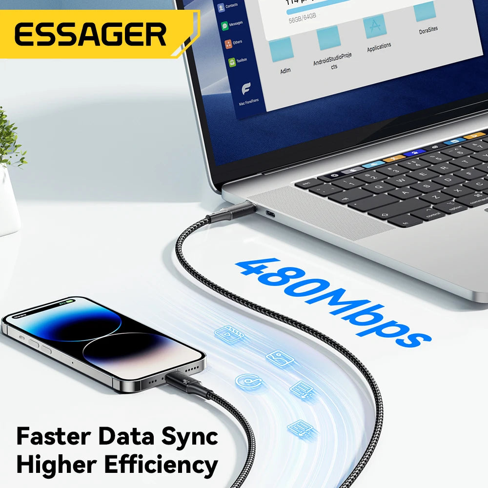 Essager USB-C zu Lightning Kabel Schwarz