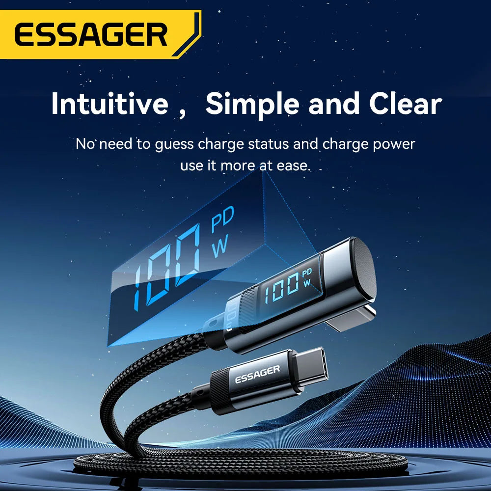 Essager USB-C auf USB-C Kabel 100W mit Display