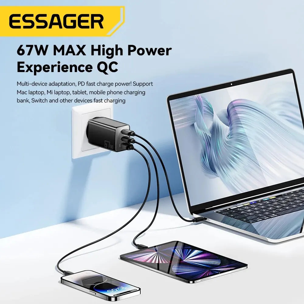 Essager 67W GaN Schnellladegerät (USB-C + USB-A)