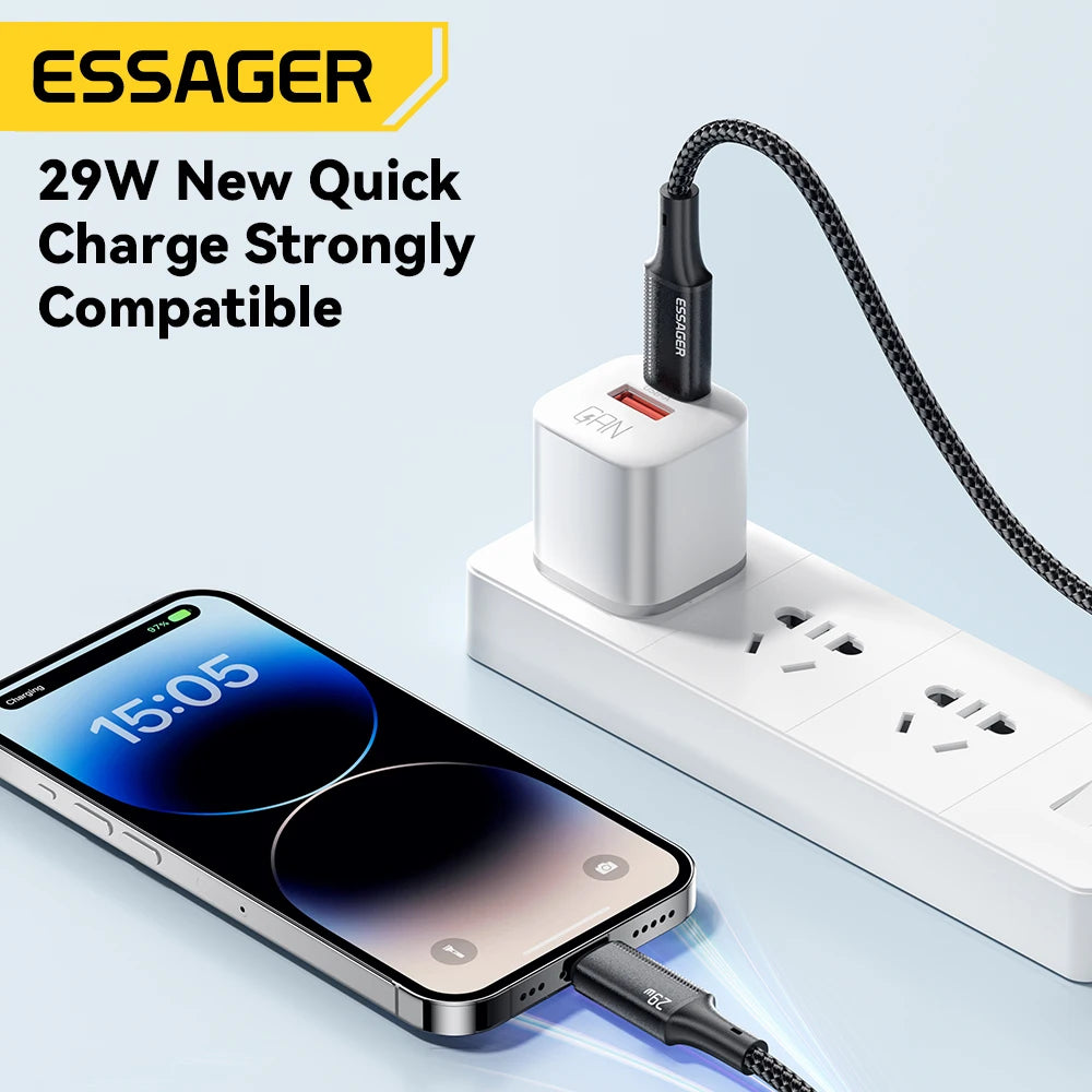 Essager USB-C zu Lightning Kabel Schwarz