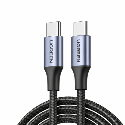 UGREEN USB-C 100W PD Schnellladekabel – Aluminium Stecker, Nylon geflochten
